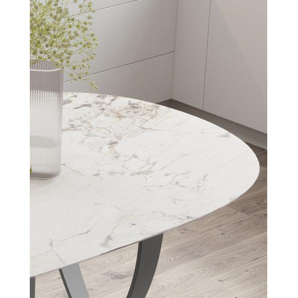 180*92cm Contemporary Marble Dining Table ODM White Stainless Frame