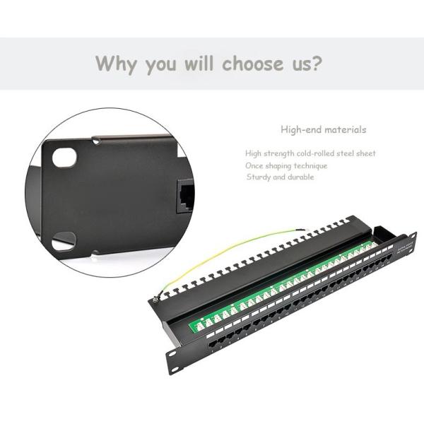 25 / 50 Port CAT3 RJ11 Voice Patch Panel 6P4C Type Krone / 110 IDC