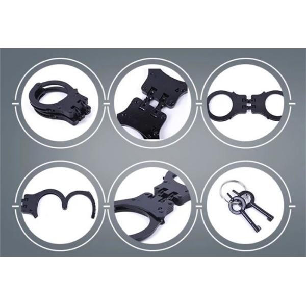 Carbon Steel Double Lock Lightweight Hinged Handcuffs Self - Defense Black Finish