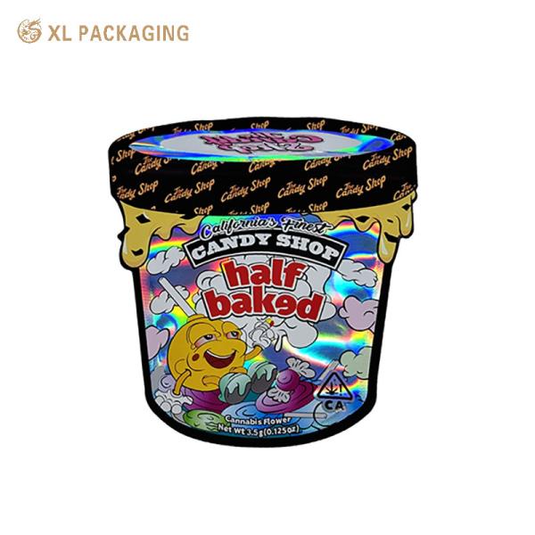 Smell Proof Mylar Zipper Bag Custom Paper Sticker Sealed Plastic Pouch for Candy Packaging