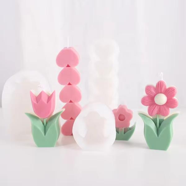 Mall Flower Candle Mold Soap Mold Reusable Silicone Mold