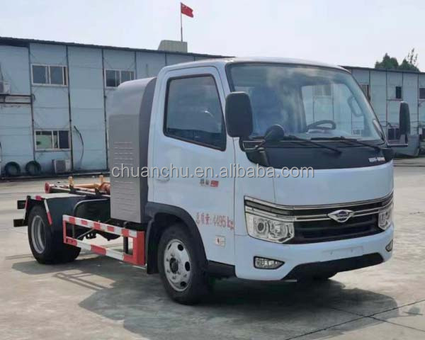 Pure Electric Self-Handling Garbage Truck with Hook Lift and Compactor Container Energy Type