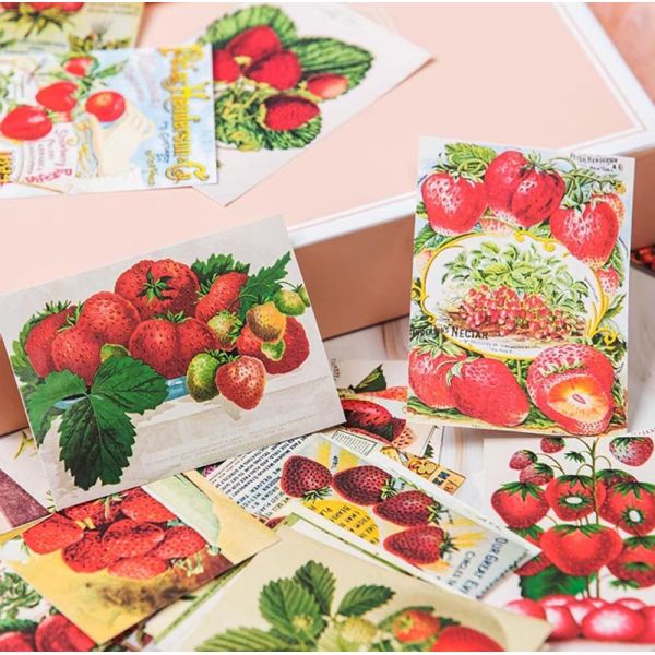 Printing Waterproof Kiss Cut Stickers Cute Strawberry Fruit Packaging Label