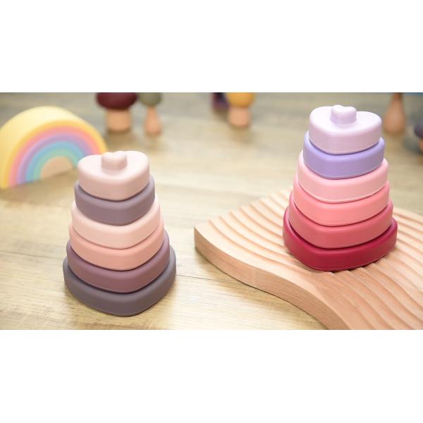 Montessori With Heart Shape Silicone Educational Toys Customized