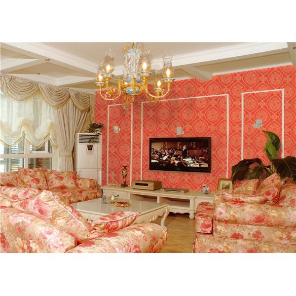 Wallcoverings europeos florales grabados en relieve ambientales de la sala de estar del papel pintado del estilo