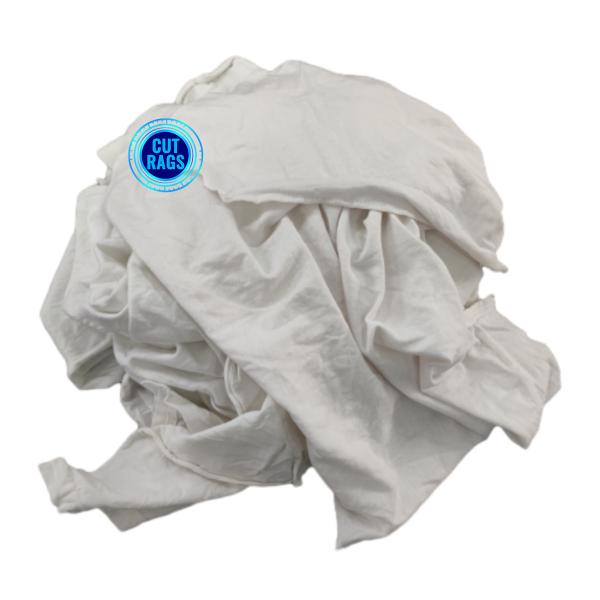 Water & oil absorbency 100% cotton white knitting T shirt rags for marine oil cleaning Industries 4lb Recycled White Clo