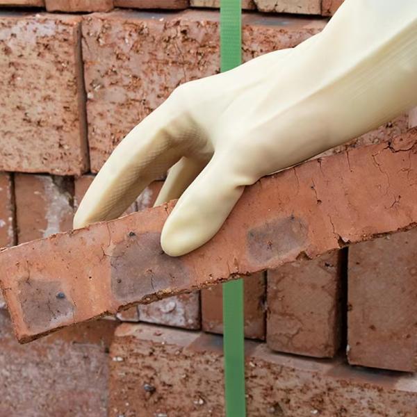 Thickening Yellow Household Latex Gloves Puncture Prevention 32cm Yellow Latex Glove