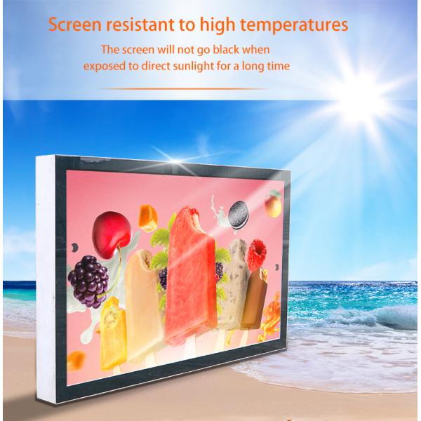 High Brightness IP65 Outdoor Waterproof Dustproof Android Fanless LCD Digital Signage Display 10cm Thickness Customization