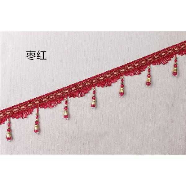 Handmade fashionable chain beads lace tassels fringes for curtain/sofa/pillow decoration