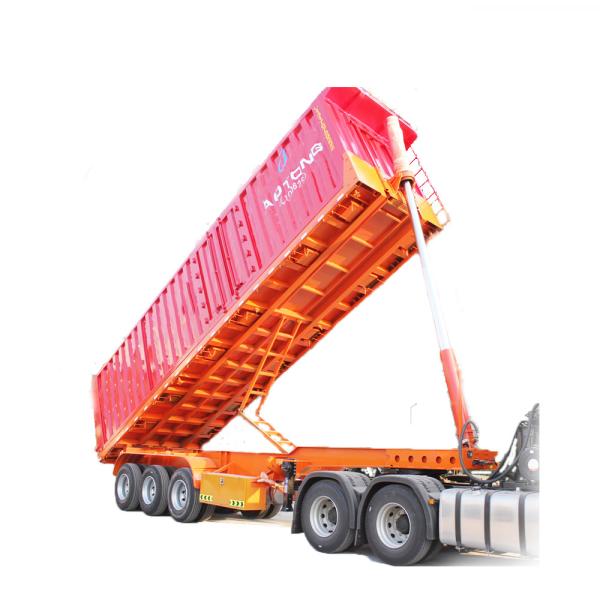 30-60ton Hydraulic Cylinder Self Rear Dump Tipping Truck Semi Trailer for Materials