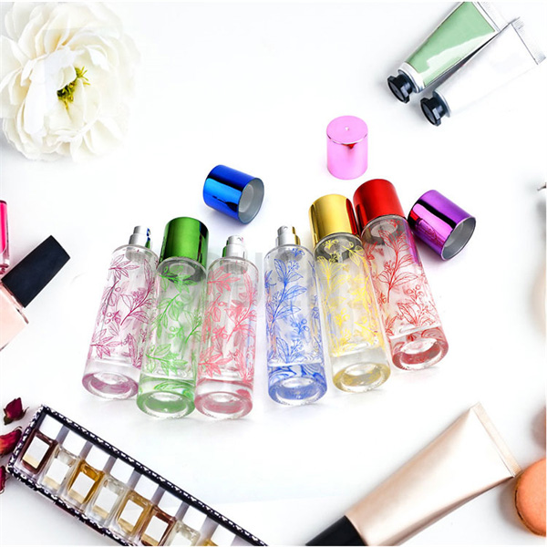 Refillable Glass Perfume Bottle Pump Sprayer  ,  Cylinder 1oz Perfume Bottle