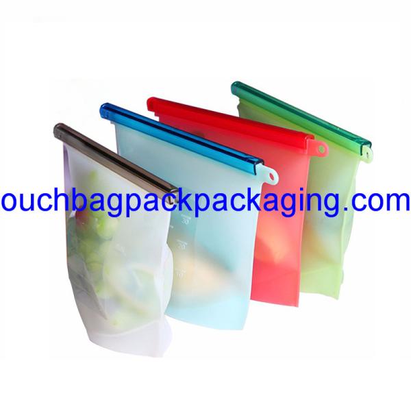 Silicone Food Bag, silicon packaging bag reusable for vegetable pack of 4