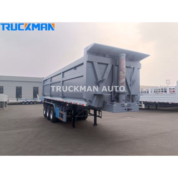Durable 3 Axle 50 Tons U Shaped Cargo Body Dump Semi Trailer For Guyana