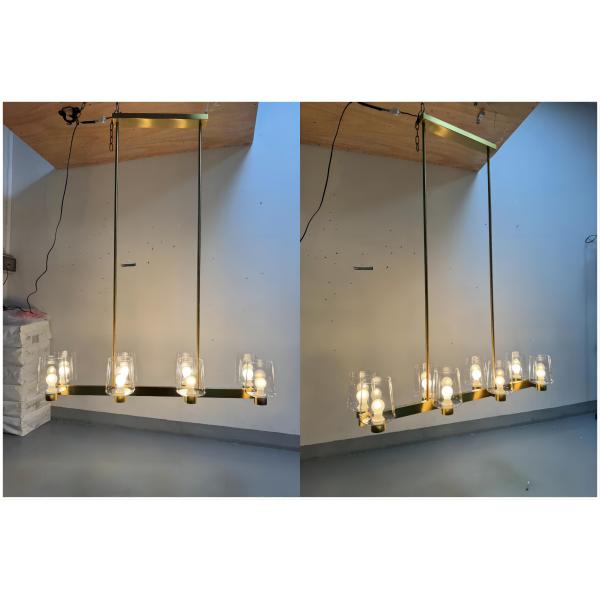 Евро стиль 42 дюйма Золотой Кухонный остров Люстра современный прозрачный стеклянный оттенок