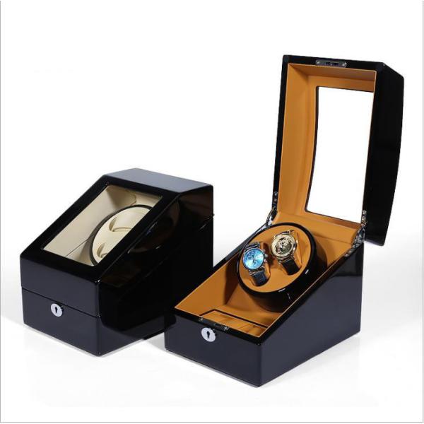 Custom Glossy Wooden Automatic Watch Winder Box 2 Slots