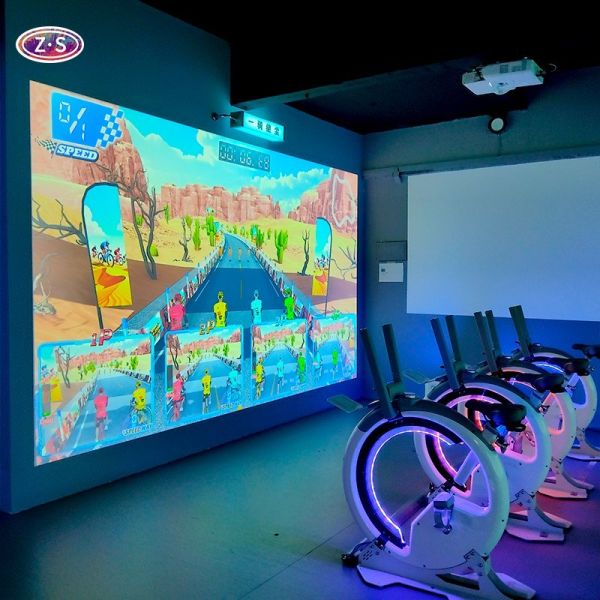 Interactive Group Cycling Solution Indoor AR Bike Race For Fitness Clubs 