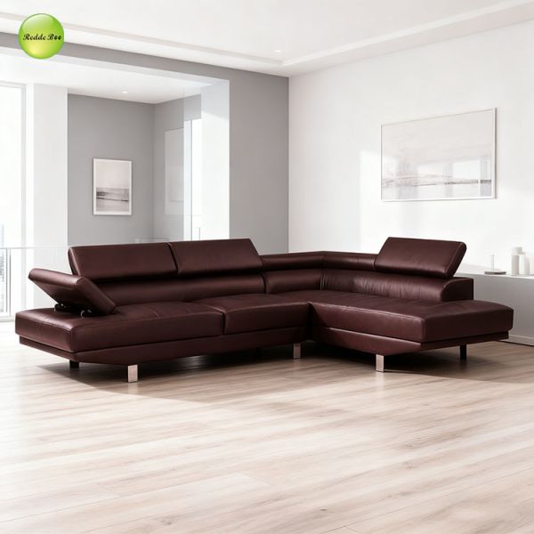 Leather Corner Sofa: Luxe Recliner, Plush Comfort – Minimalist Statement Spaces Perfect