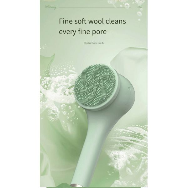 Waterproof Electric Shower Brush with 6 Heads and Long Handle for Deep Cleaning