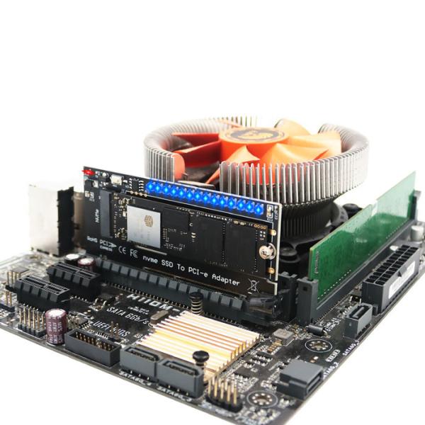 Переходник 4X 8X 16X SSD к PCI e M.2 Nvme с красочным внезапным СИД 3528