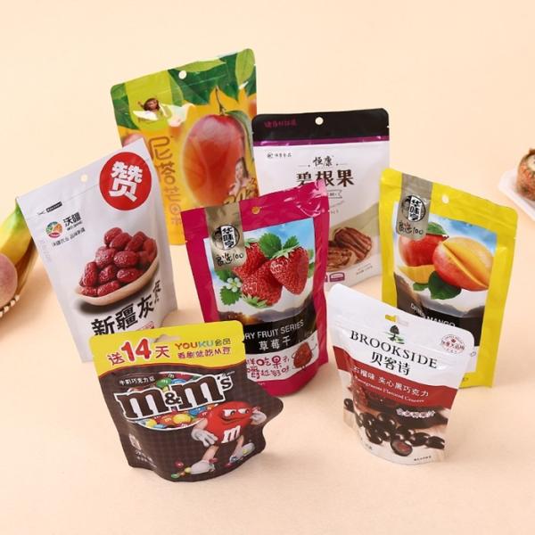 Custom Logo Print Food Packaging Bags Heat Seal Aluminum Foil Zipper Plastic Pouch