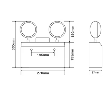 2*3W Double Head Emergency Light Safety Lamp with Ni-CD Battery and 3 Hours Duration