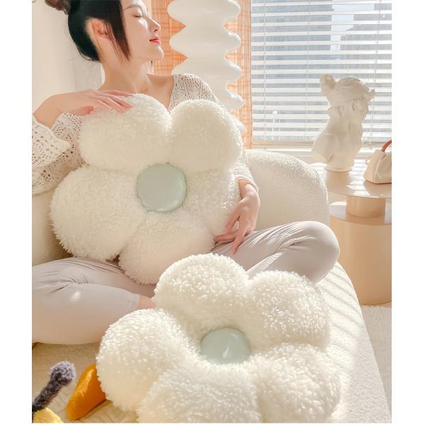 Woven Multi-Function Decorative Throw Pillows for Living Room Space Cute Flower Cushion