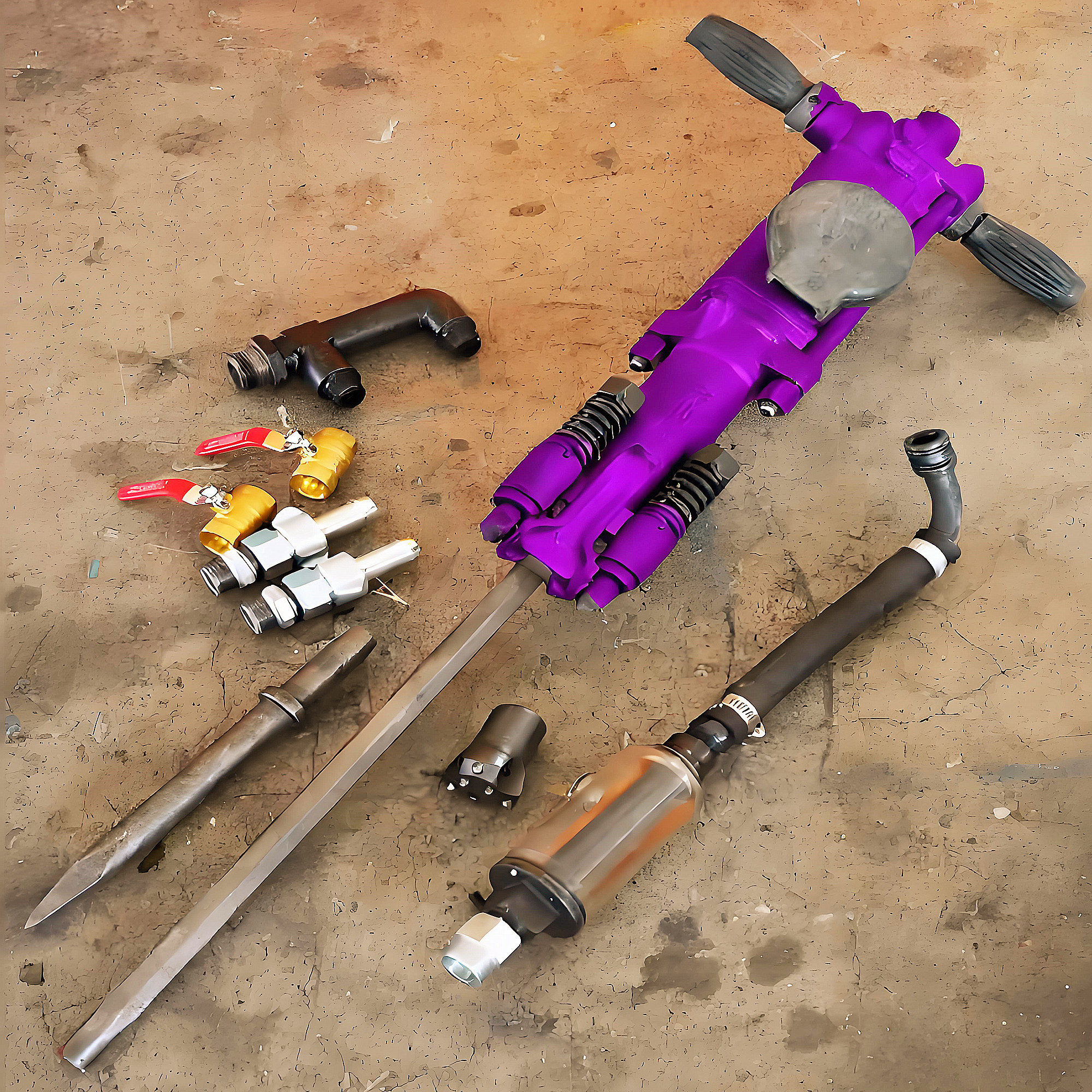 Hand Held Rock Drilling Machine Quarrying Roadworks Breaker Hammer Pneumatic Rock Drilling Rig