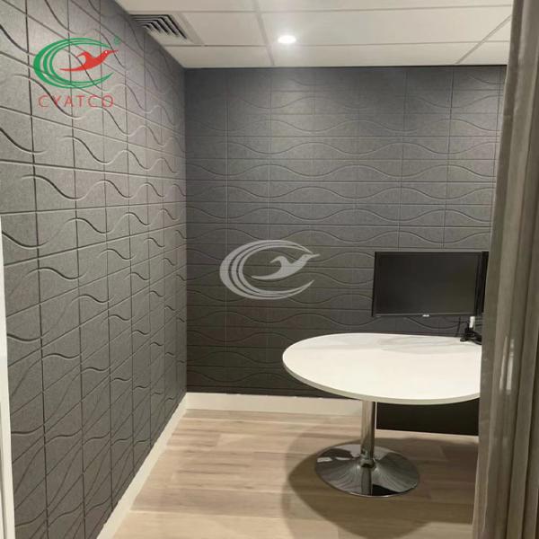 Tasteless Polyester Felt Wall Panels Thickness 12mm For Meeting Room