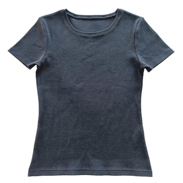 Plain Dyed Cotton Spandex 2*2 Rib Women's T-shirts with Modern and Basic Style