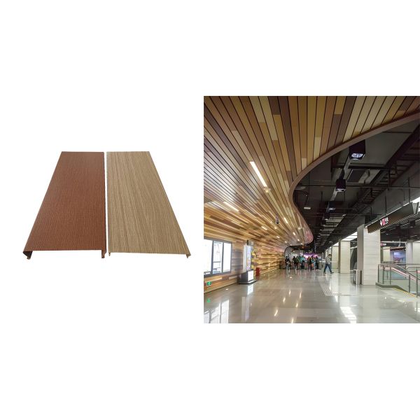 0.8mm Material Thickness Aluminum Strip Ceiling Featuring Inner Ridged Square Pattern Ensuring Easy Maintenance and Long Term