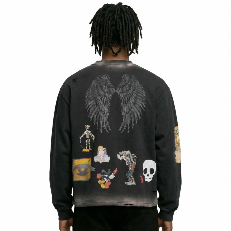 Vintage Wash Long Sleeve Men T Shirts OEM Mens Casual T Shirts