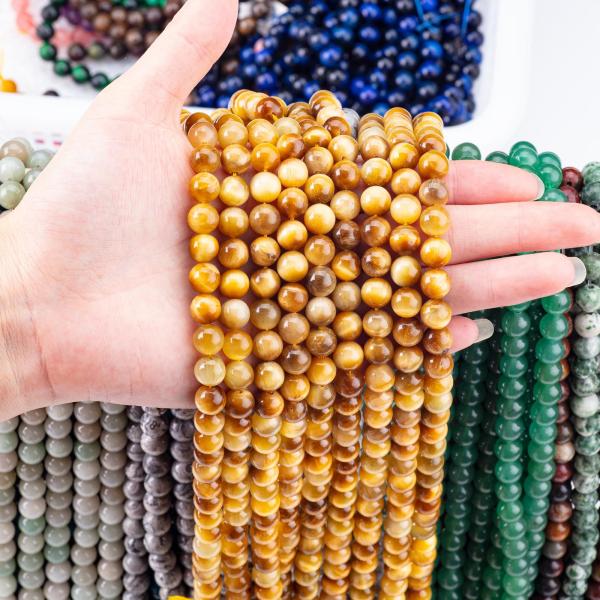 8 мм Золотое Тигровое Око Драгоценные Бусы Лечебные Кристальные Бусы Для Изготовления Ювелирных Изделий