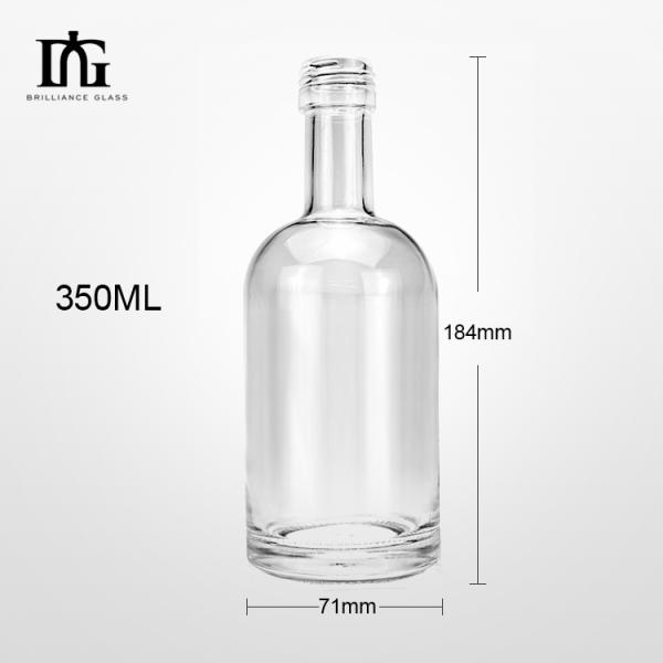 Collar and Body Material Glass 350ml Clear Nordic Glass Bottle with Screw Cap