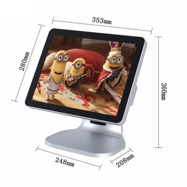 Silver Color Android Pos Terminal 1024 X 768 Pixels With 15 Inch Single Screen