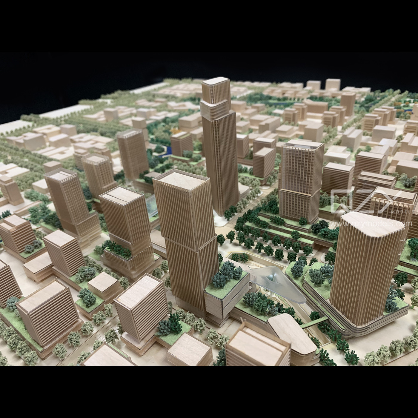 Aecom 1:1000 Scale Handmade Realistic Miniature Building Models for Shanghai Jiading City Planning