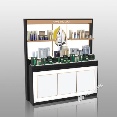 BJiS-BSB4 40mm Thick Light Box Skincare Display Cabinet with Adjustable Height for High-End Stores