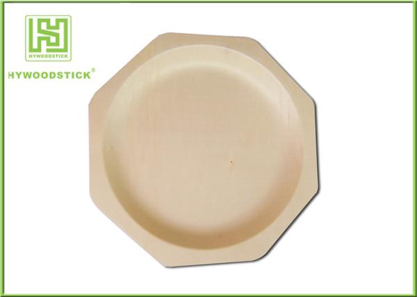 Wooden Salad Plates Disposable Party Tableware , Safe Wooden Cake Plate For Kids