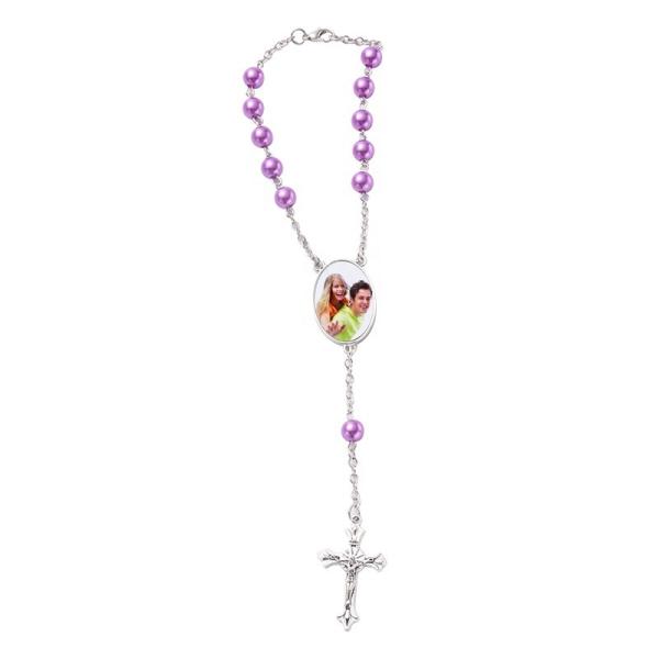 Multicolor Sublimation Beads Rosary Cross Bracelet Jewelry Blanks