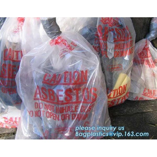 PE asbestos waste bags, Disposal Plastic Bag for Construction Waste, rubbish bag for asbestos fibers, bagplastics, bagea