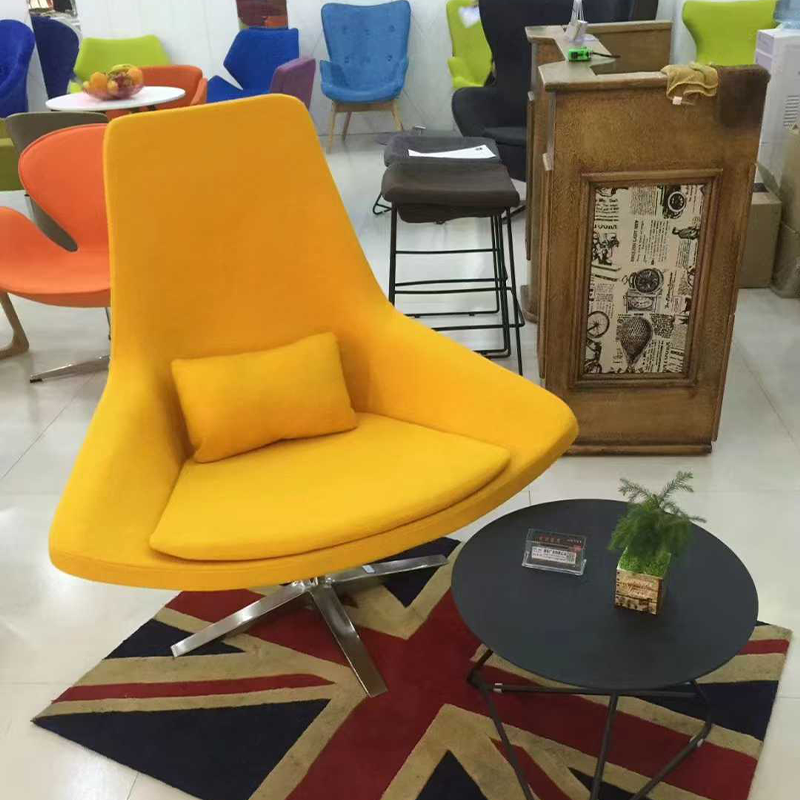 Lazy Lounge Chair for Living Room & Bedroom Single Leisure Soft Comfortable Upholstered Chair Metal Base High-Back Armchair