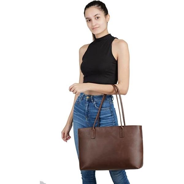 Búsqueda Vintage de computadora de cuero de bolso portátil, 16x21 bolso de oficina de trabajo