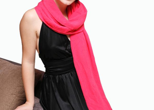 Custom  Acrylic Knit Scarf Double Layer Knit Infinity Scarf with Thin Tassels