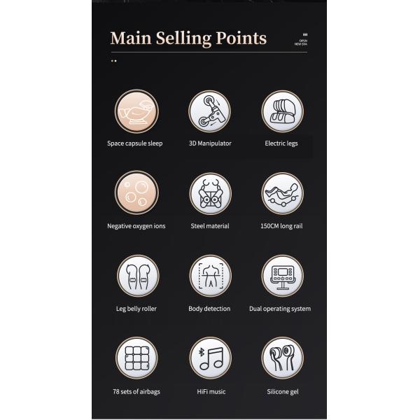 Waist Heating Adjustable Gravity Massage Chair SAA Ipad Touch 2D 8D