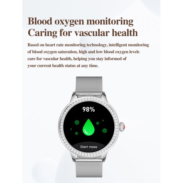 Eraysun China TK26 Lady Smart Watch With Round 1.26inch Fashion Cheap Waterproof 2025 IP67 Waterproof Female XOFIT Smartwatch