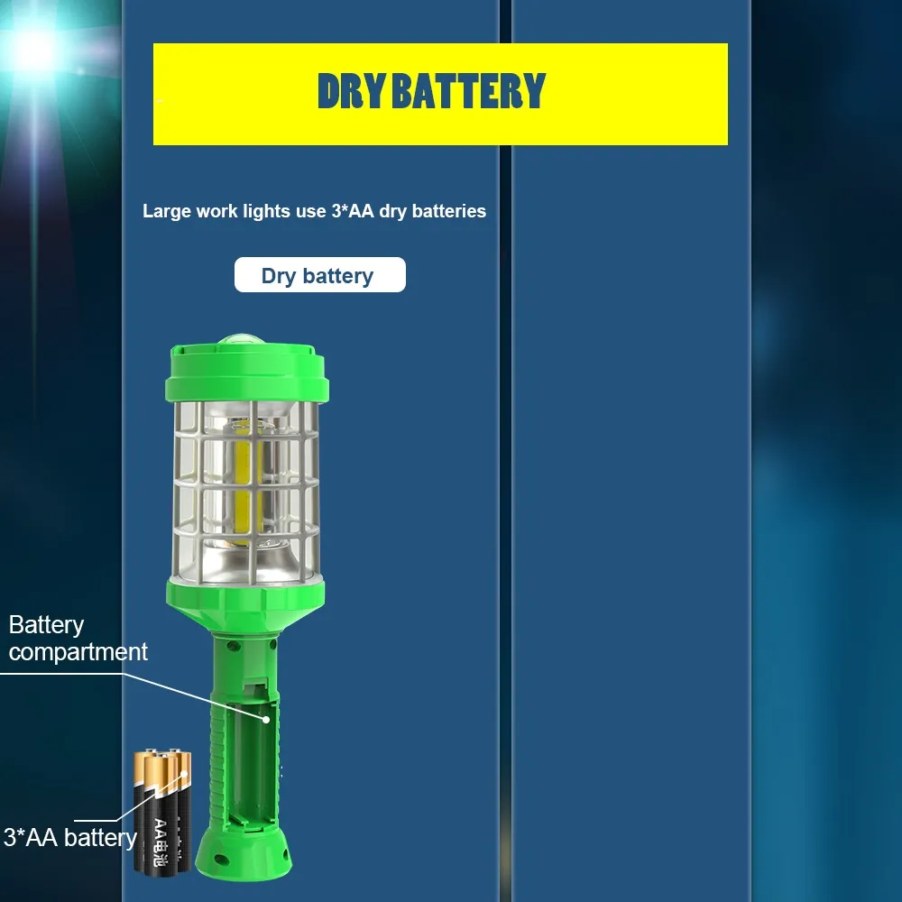 Handheld магнитный свет работы УДАРА СИД с верхней светлой пластмассой 7.5x7.5x25.5cm ABS