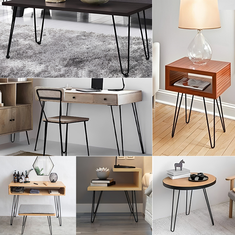 Modern Minimalist Three-wire Iron Hairpin Table Legs V-shape Metal Support Coffee Table Computer Desk Dining Table Wrought-iron
