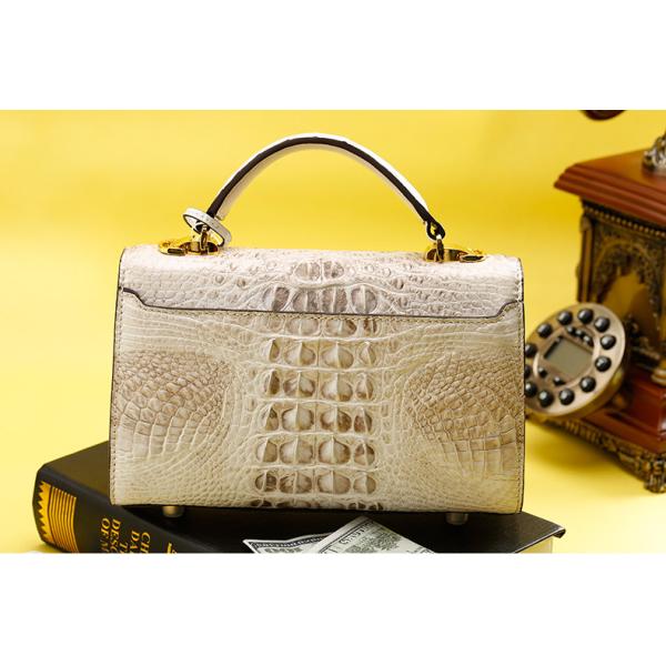 Genuine Alligator Skin Key Lock Closure Lady Small Handbag Authentic Crocodile Leather Women Flap Purse Shoulder Bag