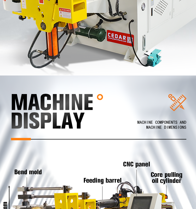 Electric CNC Pipe Bending For Hydraulic Iron Heavy Pipes 3D Chair 2 Head Machine