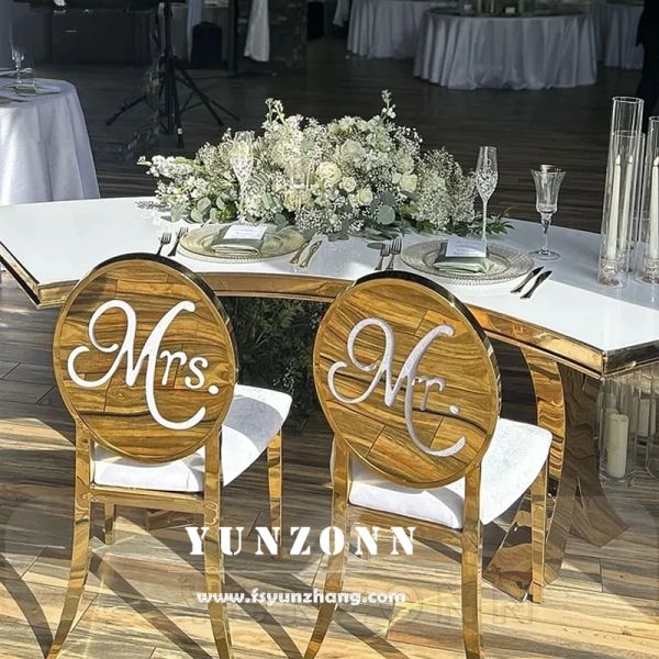 Hotel Hall Furniture Mr and Mrs White Velvet Bride and Groom Wedding Chair love Seat