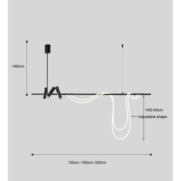 Nordic Designer Long Arc Lamp Spotlight chandelier dining room Bar Minimalism Chandelier(WH-MI-391)